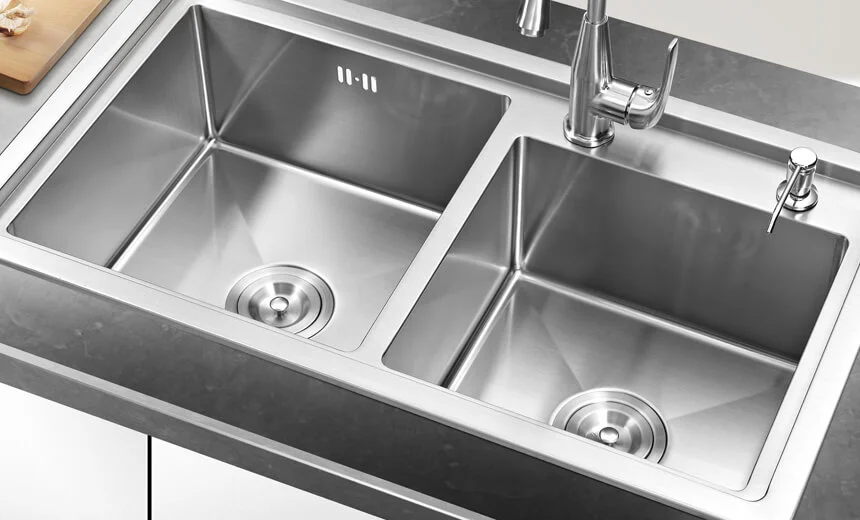 double bowl stainless steel kitchen sink